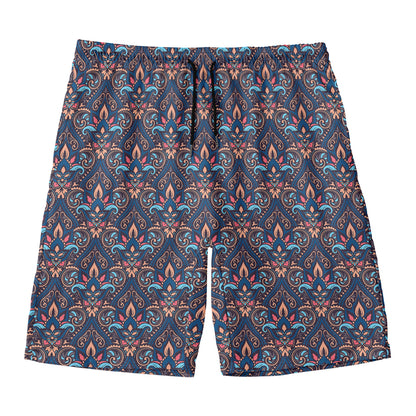 Damask Boho Pattern Print Men's Swim Trunks