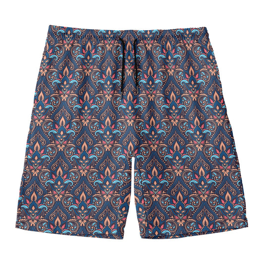 Damask Boho Pattern Print Men's Swim Trunks