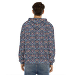 Damask Boho Pattern Print Men's Velvet Pullover Hoodie