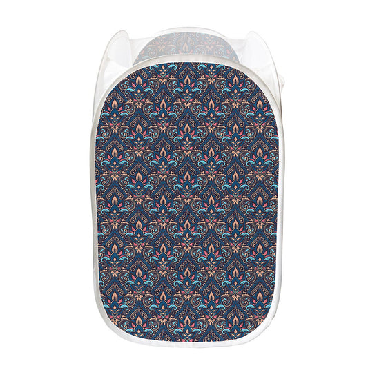 Damask Boho Pattern Print Mesh Laundry Hamper