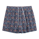 Damask Boho Pattern Print Mesh Shorts
