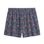 Damask Boho Pattern Print Mesh Shorts