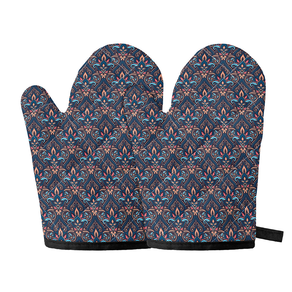 Damask Boho Pattern Print Oven Mitts