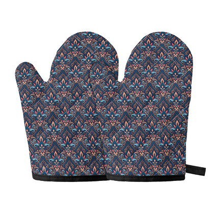 Damask Boho Pattern Print Oven Mitts