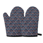 Damask Boho Pattern Print Oven Mitts