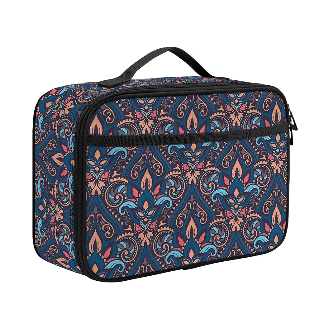 Damask Boho Pattern Print Portable Lunch Bag