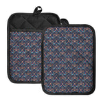 Damask Boho Pattern Print Pot Holders With Pocket