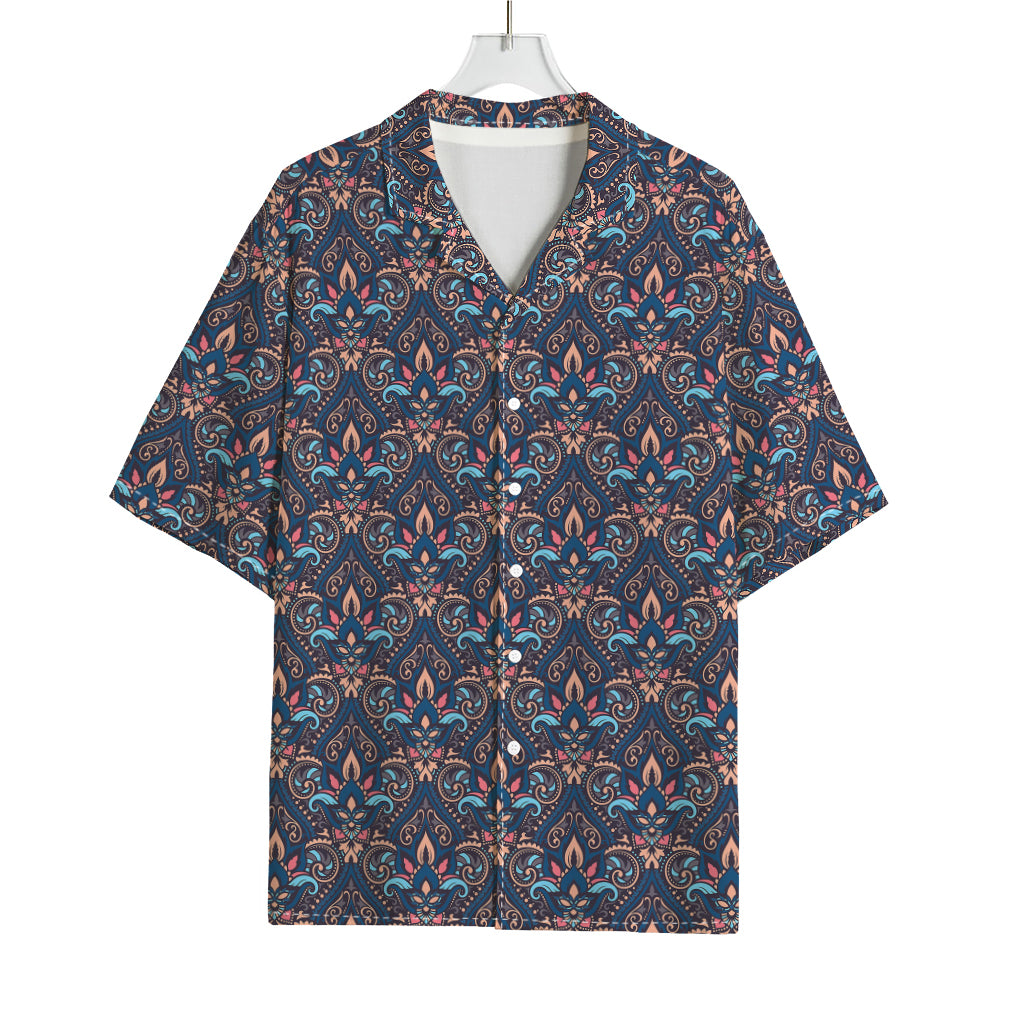 Damask Boho Pattern Print Rayon Hawaiian Shirt