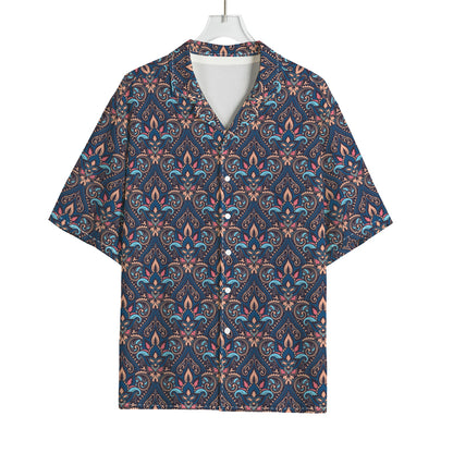 Damask Boho Pattern Print Rayon Hawaiian Shirt