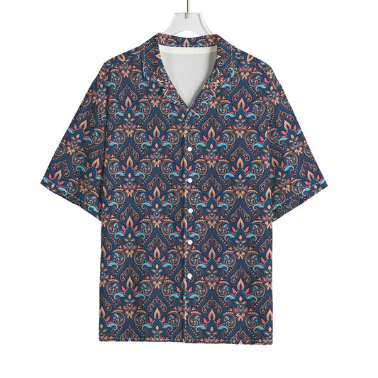 Damask Boho Pattern Print Rayon Hawaiian Shirt