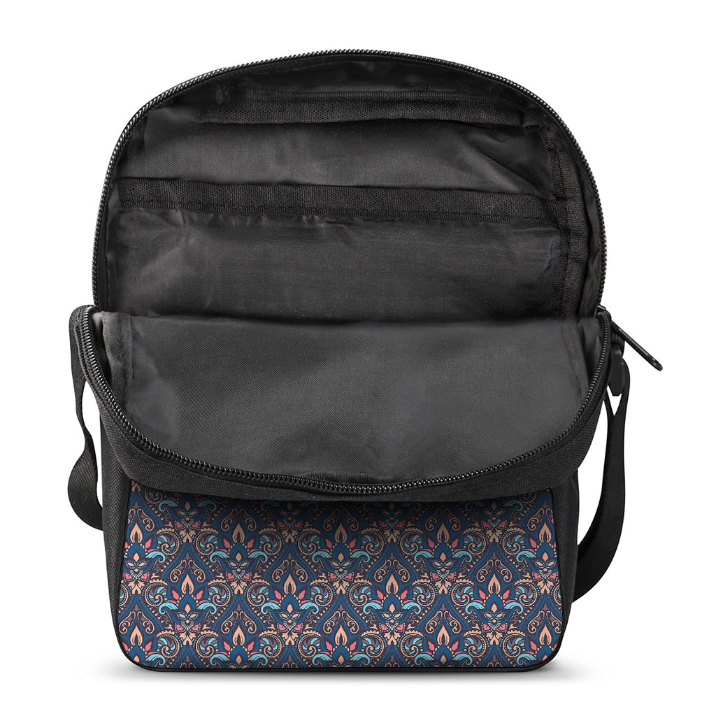 Damask Boho Pattern Print Rectangular Crossbody Bag