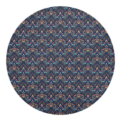 Damask Boho Pattern Print Round Blanket