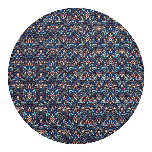 Damask Boho Pattern Print Round Blanket