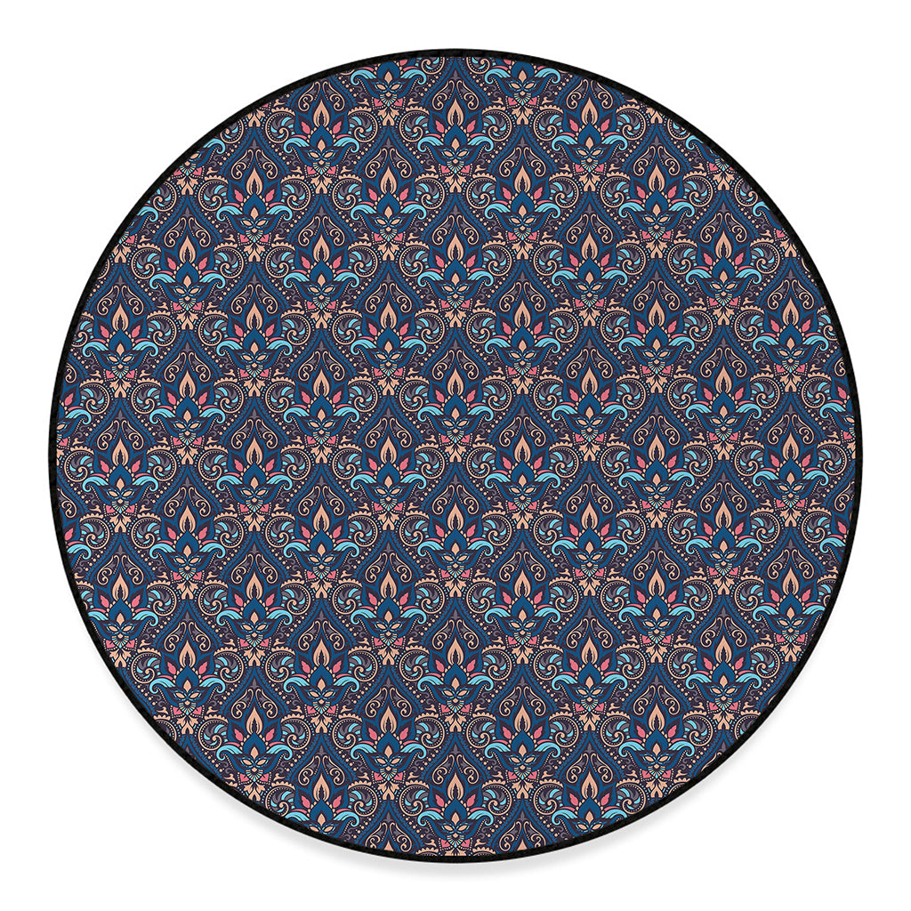 Damask Boho Pattern Print Round Floor Mat