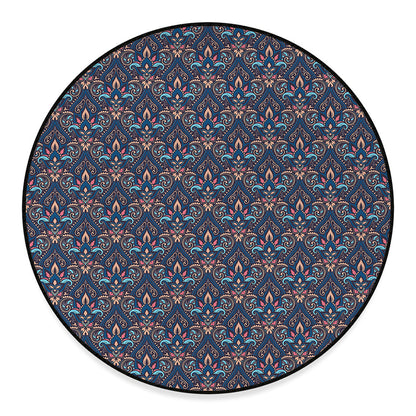 Damask Boho Pattern Print Round Floor Mat