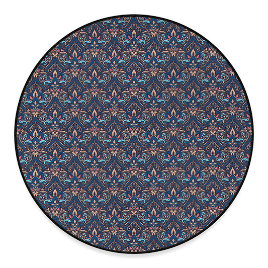 Damask Boho Pattern Print Round Floor Mat