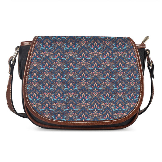 Damask Boho Pattern Print Saddle Bag