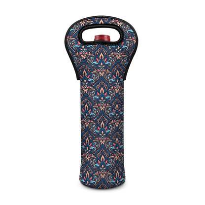 Damask Boho Pattern Print Single Neoprene Wine Tote