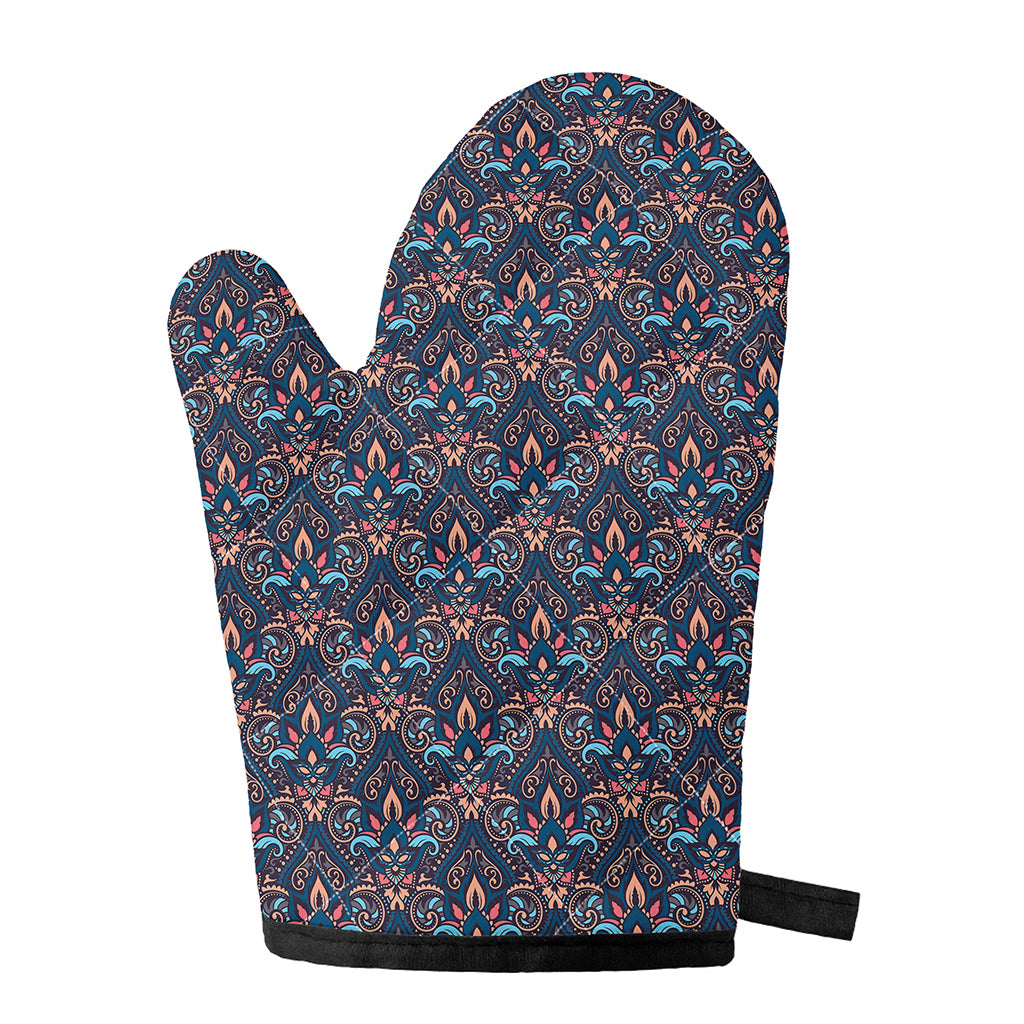 Damask Boho Pattern Print Single Oven Mitt