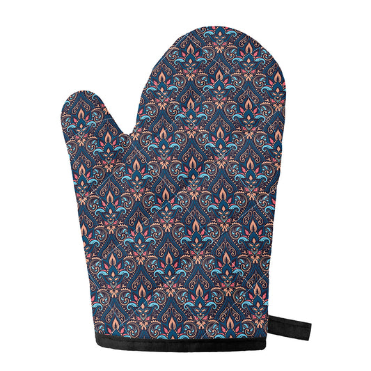Damask Boho Pattern Print Single Oven Mitt
