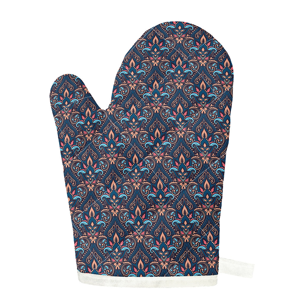 Damask Boho Pattern Print Single Oven Mitt