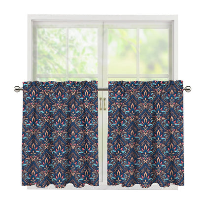 Damask Boho Pattern Print Tier Curtains