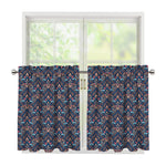 Damask Boho Pattern Print Tier Curtains