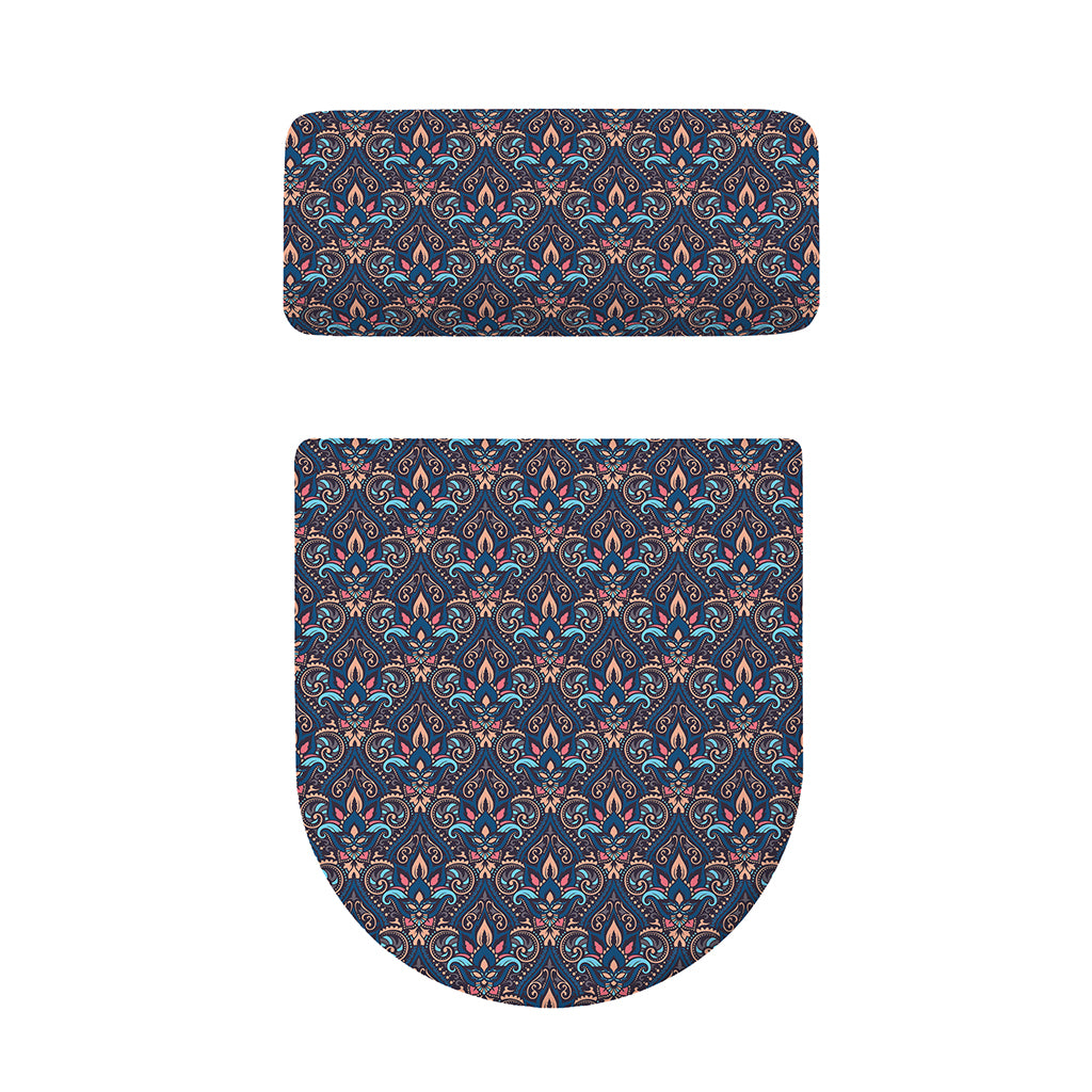 Damask Boho Pattern Print Toilet Lid And Tank Cover Set