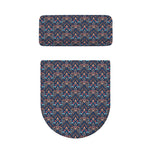 Damask Boho Pattern Print Toilet Lid And Tank Cover Set