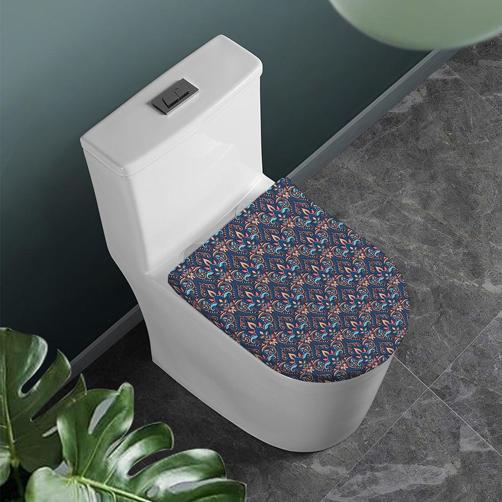 Damask Boho Pattern Print Toilet Lid Cover