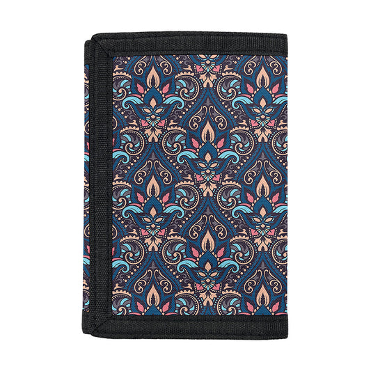 Damask Boho Pattern Print Trifold Wallet