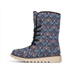 Damask Boho Pattern Print Winter Boots