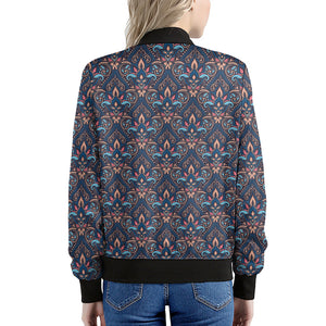 Damask Boho Pattern Print Women's Bomber Jacket