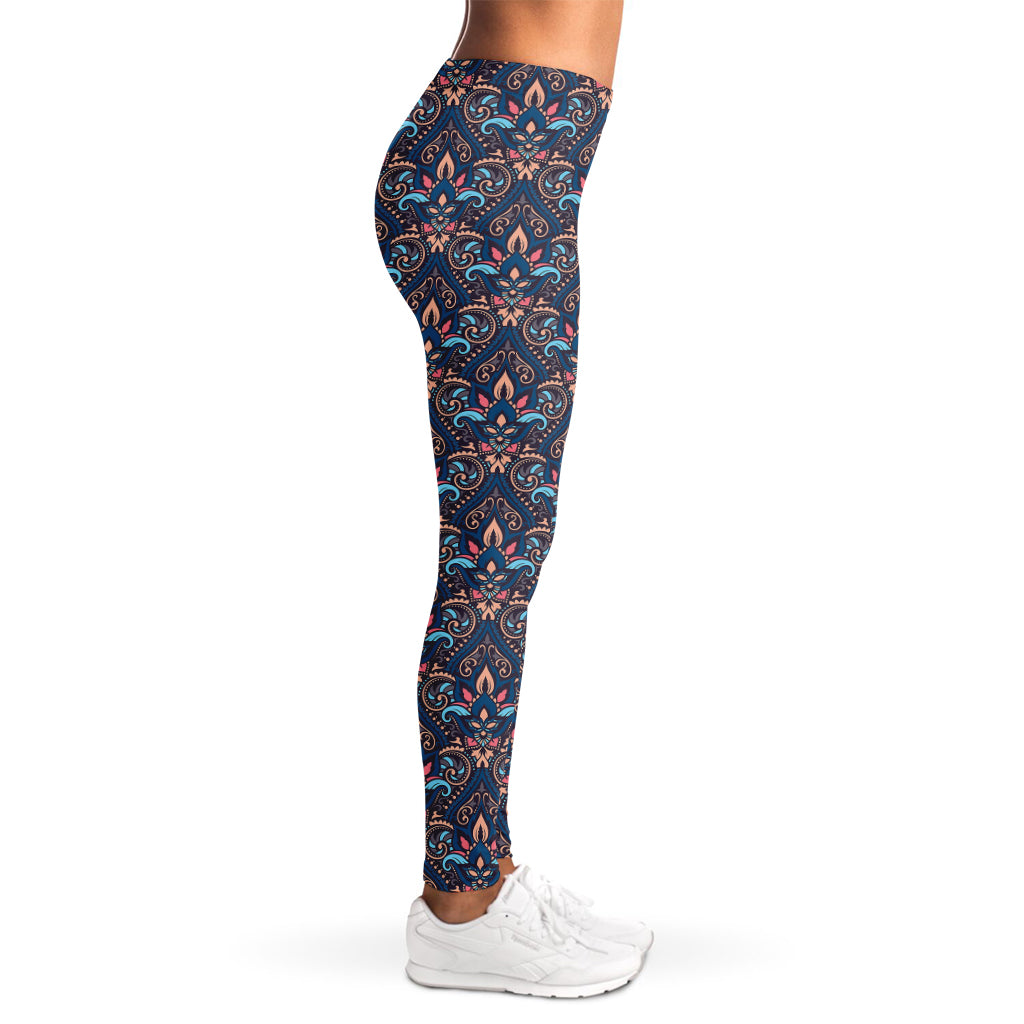 Damask Boho Pattern Print Women's Leggings