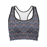 Damask Boho Pattern Print Women's Sports Bra