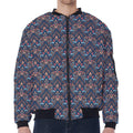 Damask Boho Pattern Print Zip Sleeve Bomber Jacket