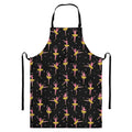 Dancing Ballet Pattern Print Bib Apron With Pocket