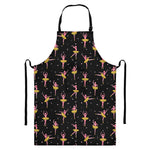 Dancing Ballet Pattern Print Bib Apron With Pocket