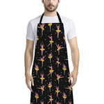 Dancing Ballet Pattern Print Bib Apron With Pocket