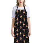 Dancing Ballet Pattern Print Bib Apron With Pocket