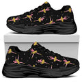 Dancing Ballet Pattern Print Black Chunky Shoes