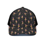 Dancing Ballet Pattern Print Black Mesh Trucker Cap