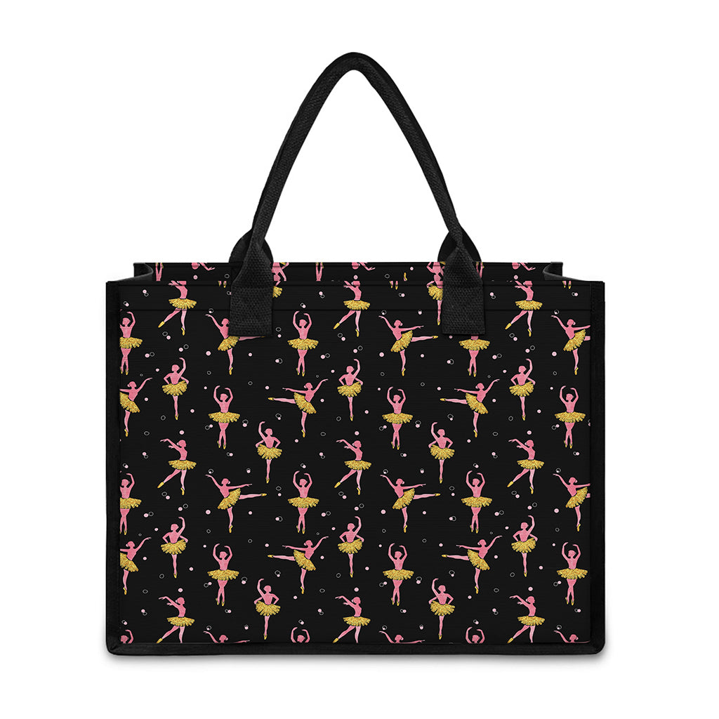Dancing Ballet Pattern Print Canvas Tote Bag