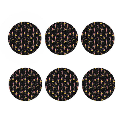 Dancing Ballet Pattern Print Coaster Set