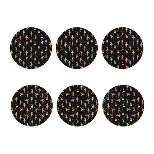 Dancing Ballet Pattern Print Coaster Set