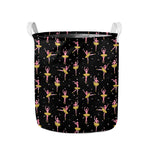 Dancing Ballet Pattern Print Collapsible Laundry Basket