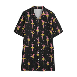 Dancing Ballet Pattern Print Cotton Hawaiian Shirt