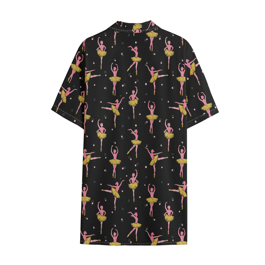 Dancing Ballet Pattern Print Cotton Hawaiian Shirt