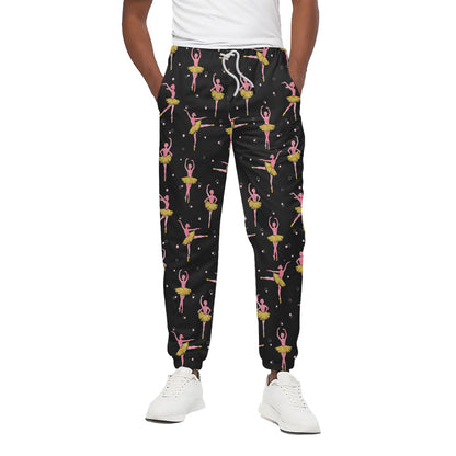 Dancing Ballet Pattern Print Cotton Pants