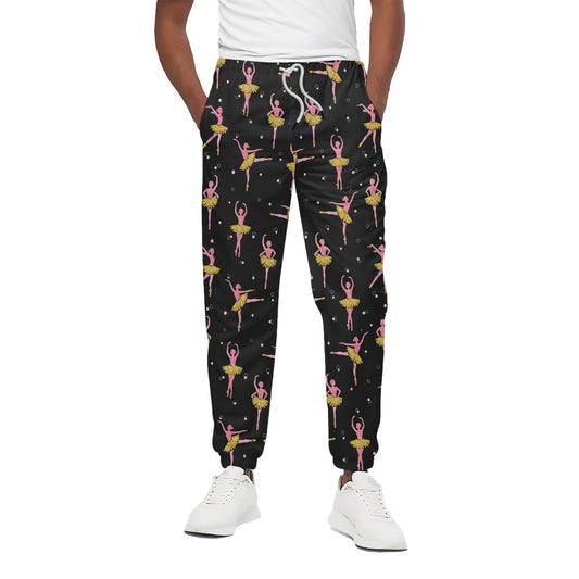 Dancing Ballet Pattern Print Cotton Pants